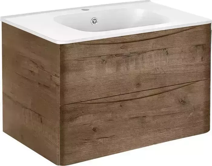 Тумба с раковиной Vincea с Paola 80х47 V.Oak (VMC-2P800VO, VCB-2VP800W)