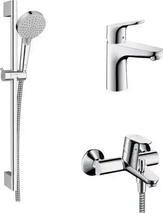 Комплект смесителей Hansgrohe Focus с душевым гарнитуром, хром (31940000, 31517000, 26275000)