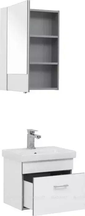 Тумба с раковиной AQUANET с Верона Moduo Slim 50 белая (246951, 246876)