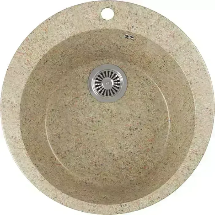 Мойка кухонная GREENSTONE GRS-05-302 песочная, с сифоном