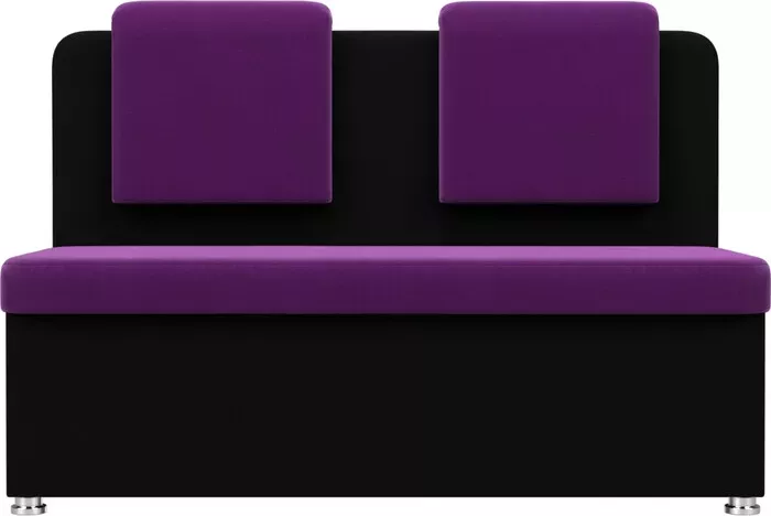 Фото №4 Кухонный прямой диван АртМебель Маккон 2-х местный микровельвет фиолетовый/черный