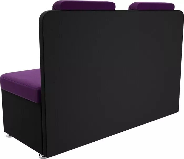 Фото №7 Кухонный прямой диван АртМебель Маккон 2-х местный микровельвет фиолетовый/черный
