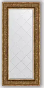 Зеркало Evoform с гравировкой Exclusive-G 59x129 см, в багетной раме - вензель бронзовый 101 мм (BY 4077)