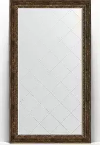 Зеркало Evoform с Exclusive-G Floor 117x207 см, в багетной раме - состаренное дерево с орнаментом 120 мм (BY 6380)