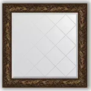 Зеркало Evoform с гравировкой Exclusive-G 89x89 см, в багетной раме - византия бронза 99 мм (BY 4330)