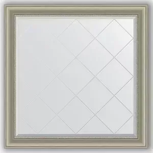 Зеркало Evoform с гравировкой Exclusive-G 106x106 см, в багетной раме - хамелеон 88 мм (BY 4450)