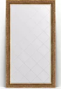 Зеркало Evoform пристенное с гравировкой Exclusive-G Floor 114x204 см, в багетной раме - вензель бронзовый 101 мм (BY 6371)