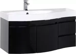 Тумба под раковину AQUANET Опера 115 L черный (2 дверцы 2 ящика) (169612)