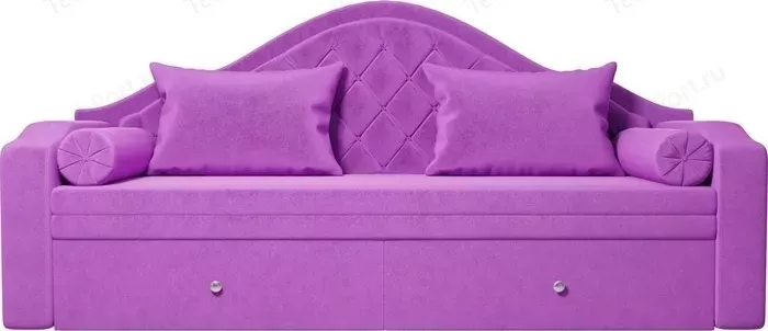 Фото №9 Прямой детский диван АртМебель Сойер вельвет фиолетовый