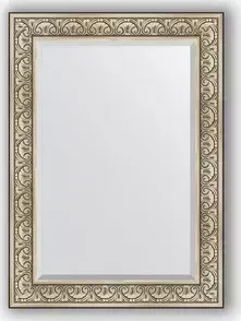 Зеркало Evoform с фацетом в багетной раме Exclusive 80x110 см, барокко серебро 106 мм (BY 3476)