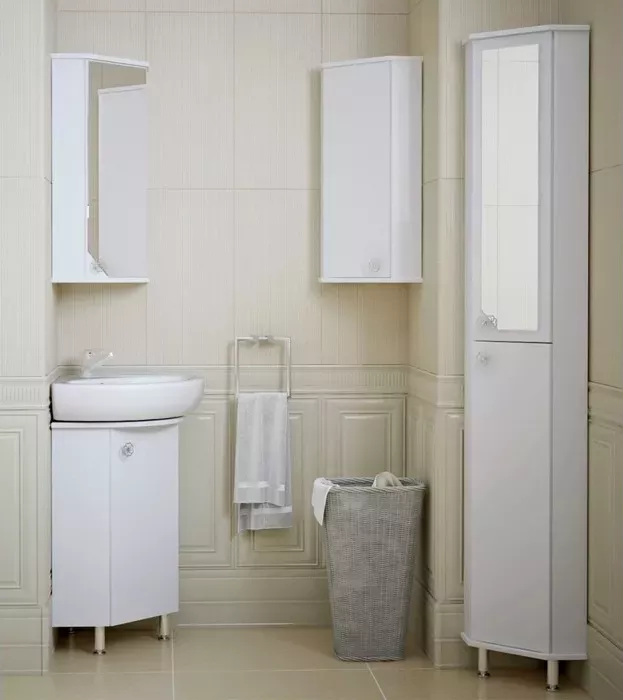 Фото №3 Зеркальный шкаф Corozo Флоренция 40 угловой, белый (SD-00000018)
