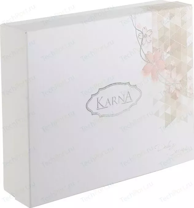 Фото №3 Комплект постельного белья Karna Евро, бамбук/хлопок, Ruya (3092/CHAR004) Коричневый