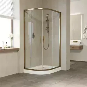 Душевой уголок Vegas Glass ZS-F 100*90 05 01 профиль бронза, стекло прозрачное
