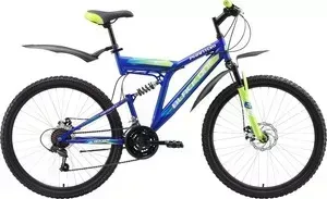 Велосипед BLACK ONE Phantom FS 26 D синий- зелёный- голубой 18"