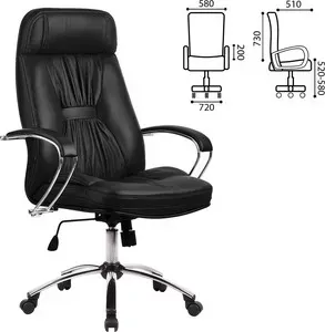 Кресло офисное Метта LK-7CH кожа хром черное ш/к 84980