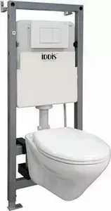 Комплект унитаз с сиденьем IDDIS Neofix с микролифт + инсталяция + кнопка матовый белый (NE01PS0i73)