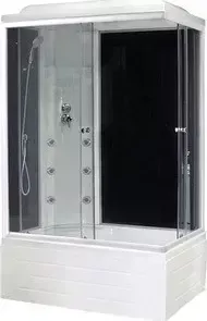 Душевая кабина Royal Bath 100х80х217 стекло левая черное/прозрачное (RB8100BP3-BT-L)