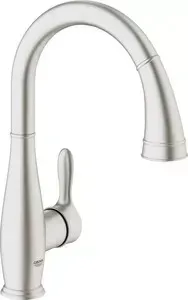 Смеситель для кухни Grohe Parkfield с выдвижной лейкой, суперсталь (30215DC0)