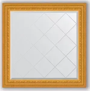 Зеркало Evoform с гравировкой Exclusive-G 85x85 см, в багетной раме - сусальное золото 80 мм (BY 4310)