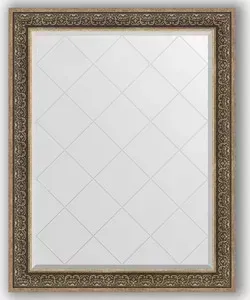 Зеркало Evoform с гравировкой Exclusive-G 99x124 см, в багетной раме - вензель серебряный 101 мм (BY 4379)