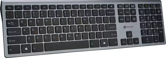 Клавиатура OKLICK 890S wireless slim серый