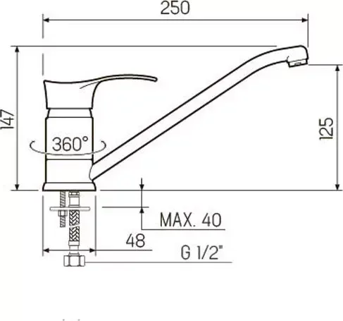 Смеситель для кухни РМС SL86 хром (SL86-004-25)