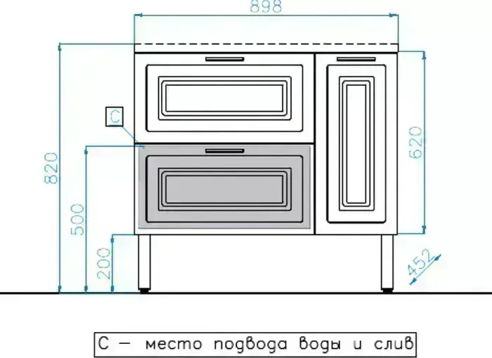 Тумба под раковину Style line Альба Люкс 90 левая белая (4650134472905)