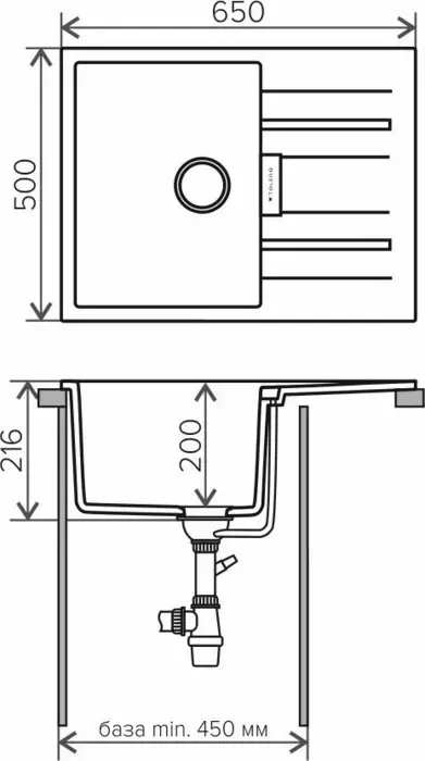 Мойка кухонная TOLERO TL-650 №101 бежевый (473653)