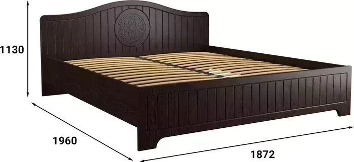 Кровать COMPASS с ламелями и опорами Монблан МБ-604К 190x180 орех шоколадный
