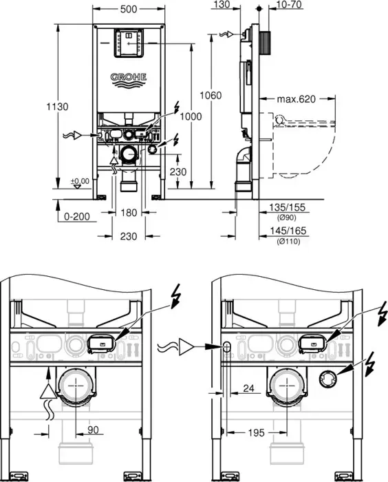 Инсталляция для унитаза Grohe Rapid SLX (39596000)