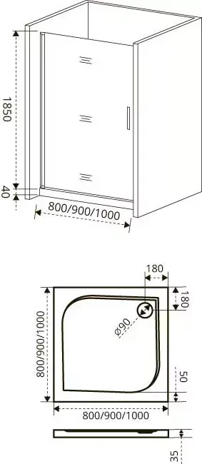 Душевая дверь Good Door Fantasy DR 90х185 прозрачная, хром (DR-90-C-CH)
