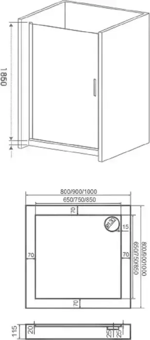 Душевая дверь Good Door Pandora DR 90х185 прозрачная, хром (DR-90-C-CH)