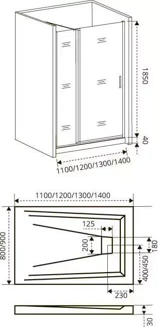 Душевая дверь Good Door Fantasy WTW 120х185 прозрачная, хром (WTW-120-C-CH)