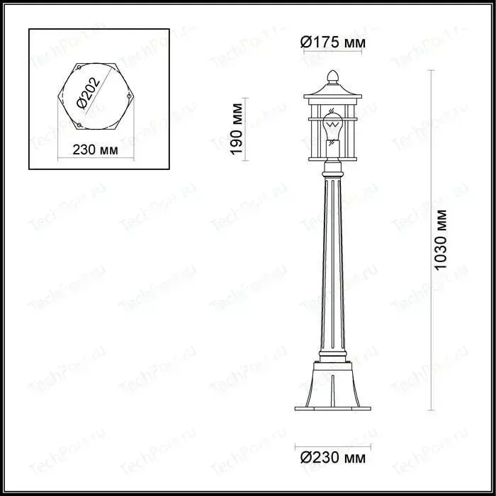 Уличный фонарь ODEON 4044/1F