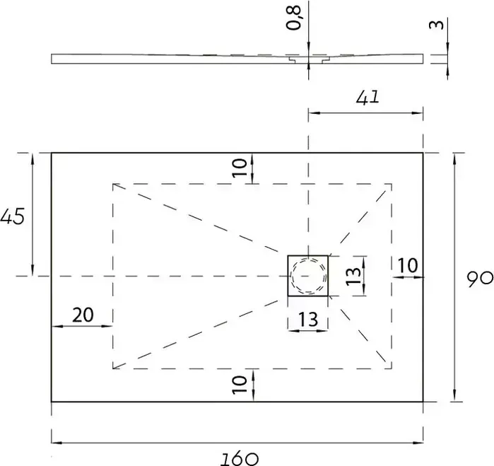Душевой поддон AQUANET Pleasure 160x90 черный камень (258895)