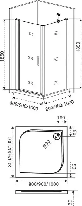 Душевой уголок Good Door Pandora CR 80x80 прозрачный, хром (CR-80-C-CH)