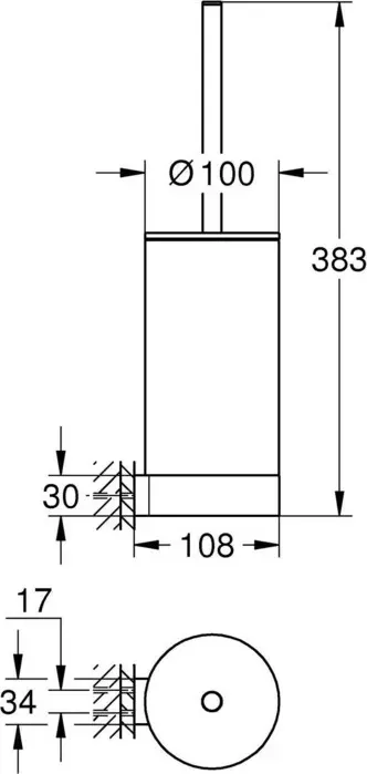 Туалет Grohe ный ершик Selection хром (41076000)