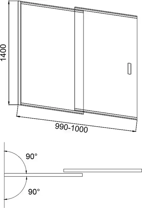 Шторка для ванны Good Door Screen SLR 100x140 прозрачная, хром (SLR-100-C-CH)