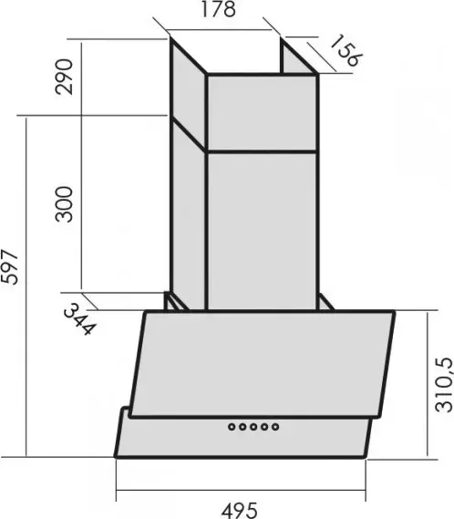 Вытяжка MBS MERYTA 150 GLASS WHITE