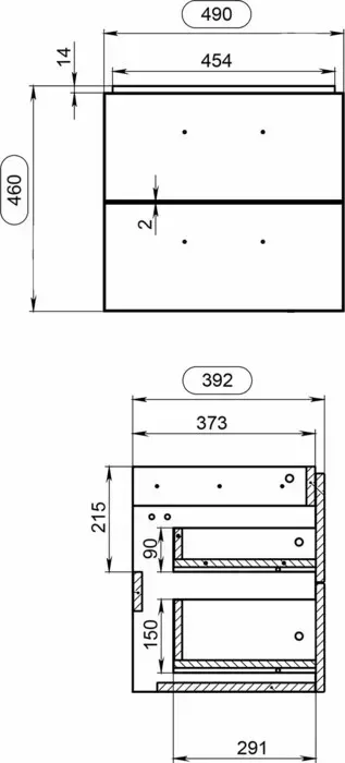 Тумба под раковину CERSANIT Lara 50 орех (63413)