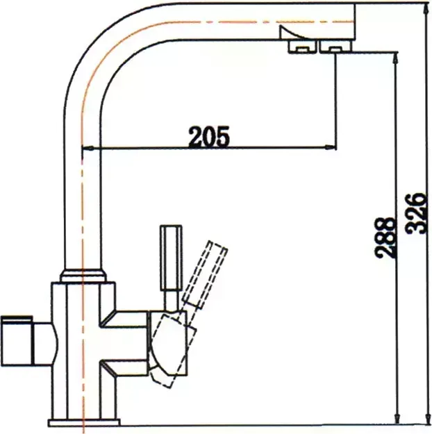 Смеситель для кухни KAISER Decor под фильтр, черный мрамор (40144-12)