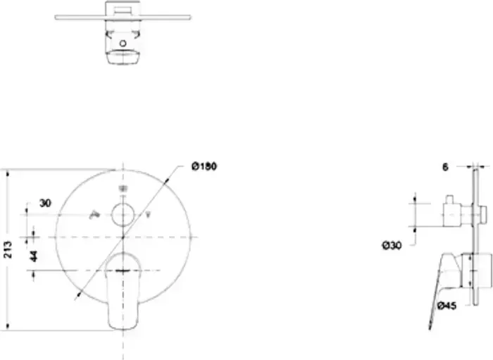 Смеситель для ванны Bravat Rhein внешняя часть D969CP-B-ENG, хром (PB8429564CP-3-ENG)