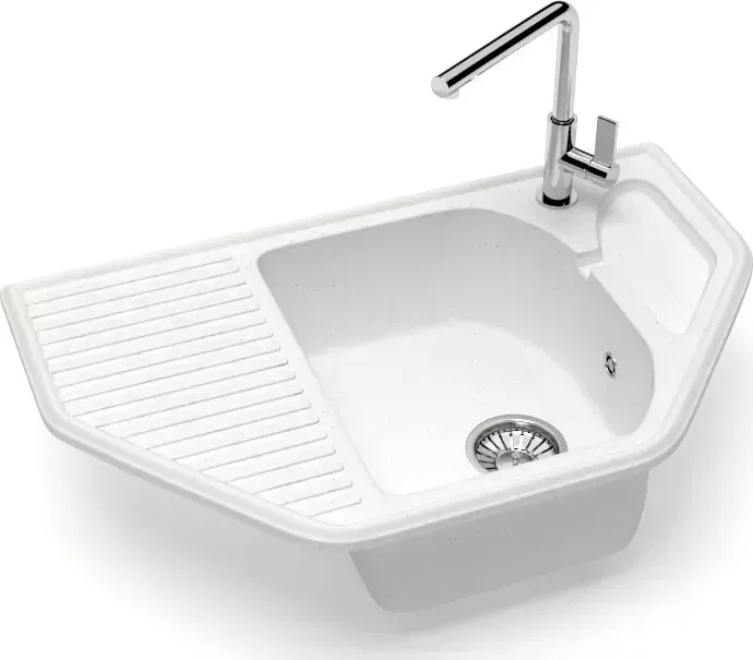 Мойка кухонная Glanz J-022-31 белая, матовая