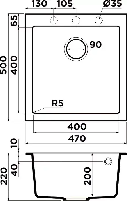 Мойка кухонная OMOIKIRI Bosen 47 BE ваниль (4993587)