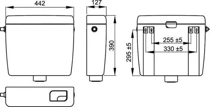 Бачок для унитаза AlcaPlast универсальный UNI DUAL (A93-3/8")