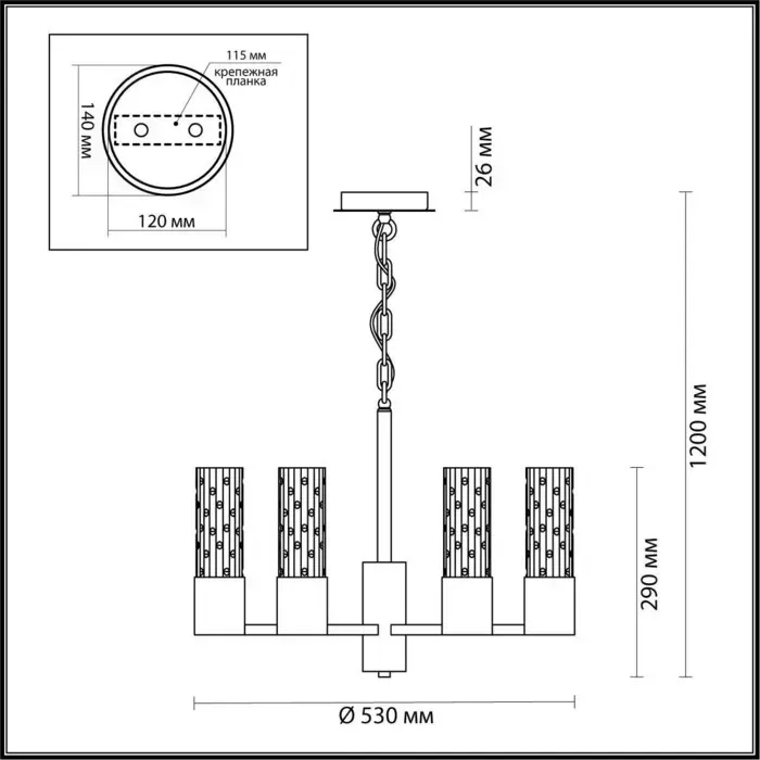 Люстра ODEON LIGHT Sabano 4841/6