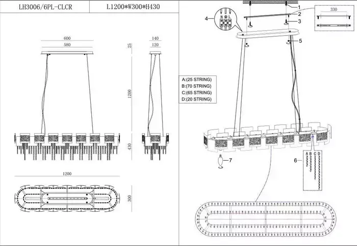 Люстра Lumien Hall Britta LH3006/6PL-CLCR