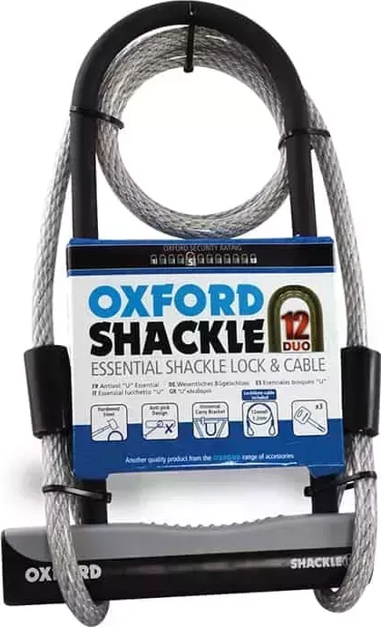 Велозамок Oxford "Shackle 12 DUO", 3 ключа, 276х103 мм, тросс 12х1200мм