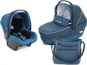 Набор для путешествий PEG-PEREGO люлька Navetta XL, автокресло Primo Viaggio Tri-Fix, сумка Borsa Denim (джинс)