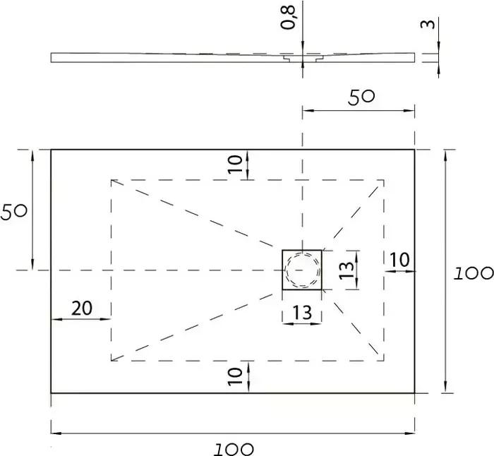 Душевой поддон AQUANET Pleasure 100x100 серый камень (258875)